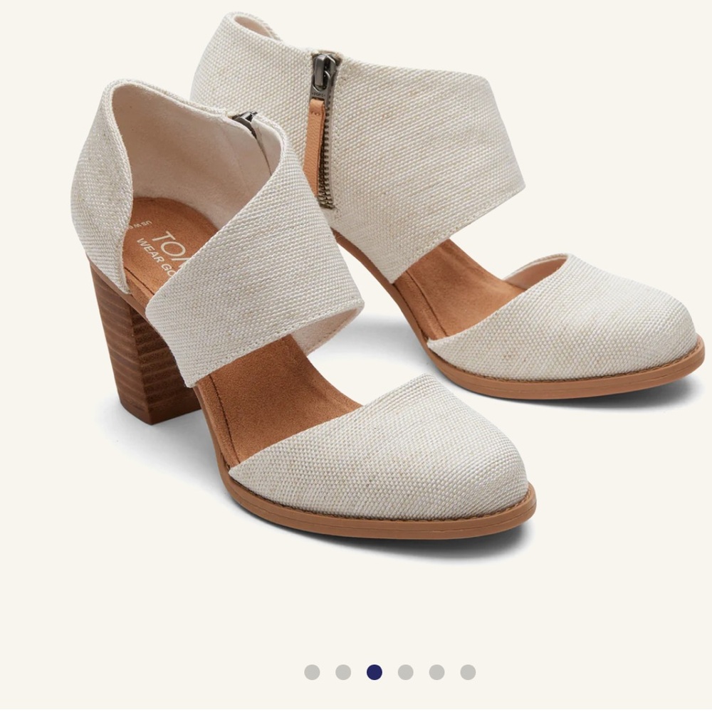 NWOT Toms Closed Toe Heels | Cream/ Natural | size 6.5 - Picture 2 of 5